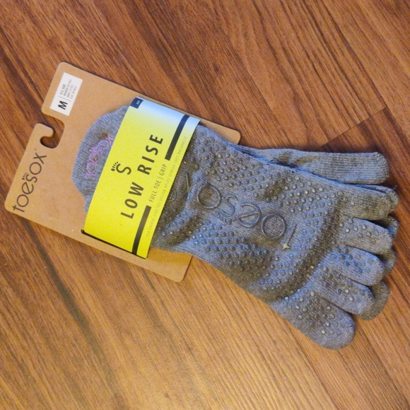 toesox Accessories Toesox Unisex Grey Full Toe Lowrise Grip Toesox